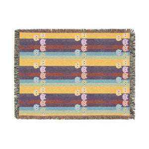 Woven Throw Blanket — Colorblock Striped Pattern Cozy Home Decor