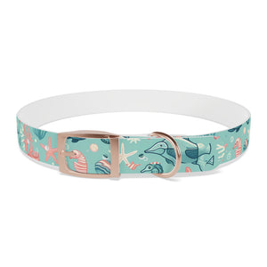Sea Life Dog Collar — Aqua Fish & Coral Pattern for Pets