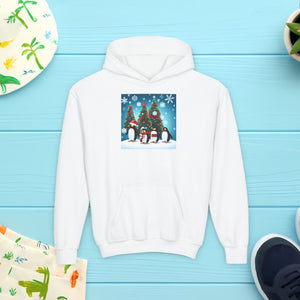 Christmas Snowman, Youth Heavy Blend Hooded Sweatshirt