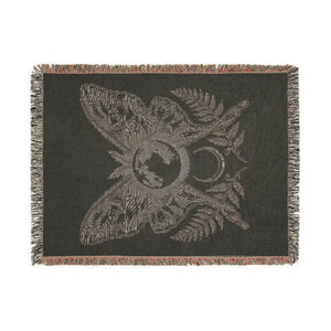 DipaliZ luna moth throw with an Artwork finish selected at checkout