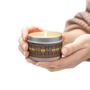 Boho Lotus Pattern Tin Candle