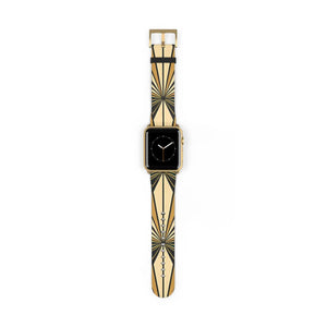 Art deco sunburst watch band, geometric vintage apple strap - bands
