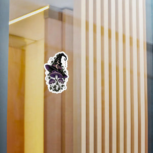 Mystical witch hat mushroom kiss-cut vinyl decal - home decor decals