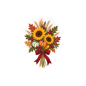 Autumn sunflower bouquet kiss-cut vinyl decal - home decor decals