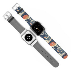 Sunrise wave watch band, japanese pattern apple strap - bands