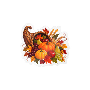 Thanksgiving harvest cornucopia kiss-cut vinyl decal - home decor decals