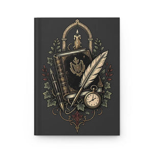 Vintage Quill & Pocket Watch Hardcover Journal