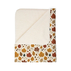 Autumn Leaves Sherpa Blanket — Cozy Fall Foliage Throw