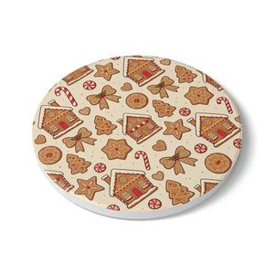 Christmas gingerbread ceramic coaster - coasters