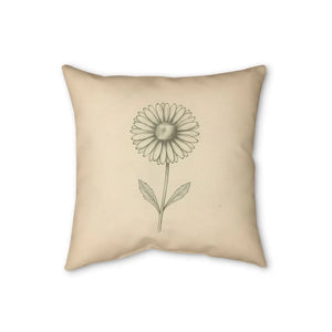 DipaliZ daisy pillow at 20 by 20 inches on neutral faux linen