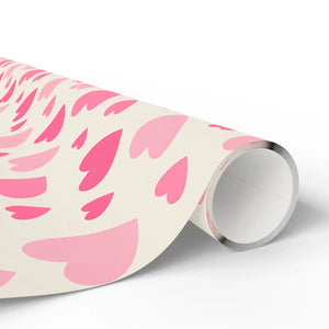 Pink heart wrapping paper roll – romantic valentine’s gift wrap