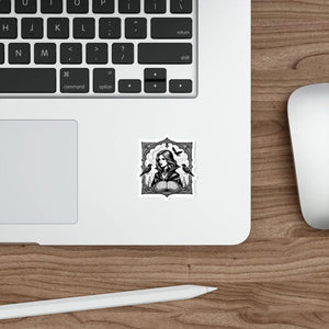 Ravens placed along the cut line of the DipaliZ die-cut witch sticker