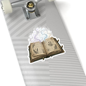 Magic Book Sticker — Vintage Grimoire Witch Spellbook Kiss-Cut Sticker