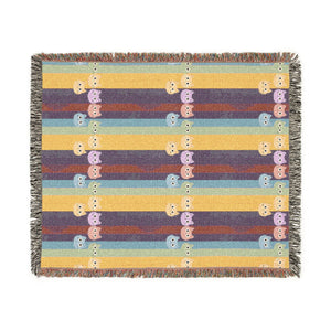 Woven Throw Blanket — Colorblock Striped Pattern Cozy Home Decor