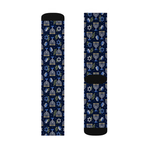 Hanukkah Menorah Pattern Socks
