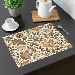Autumn woodland leaves and acorns placemat - placemats