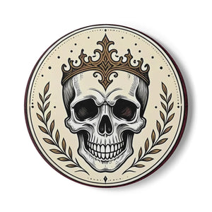 Skull King Ceramic Coaster — Gothic Crown Skull Drink Coaster