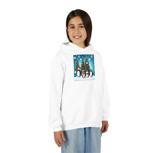 Christmas Snowman, Youth Heavy Blend Hooded Sweatshirt