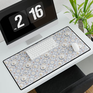 Floral Moon Pattern Desk Mat — Large Decorative Mousepad for Home Office