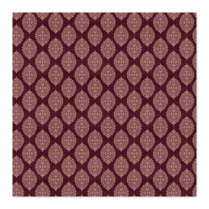 Damask Burgundy Spun Polyester Fabric by the Yard — Classic Floral Upholstery & Dressmaking Textile