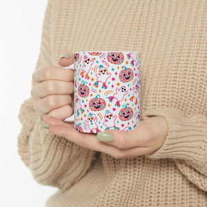 Colorful disco unicorn ceramic mug - mugs