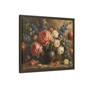 Vintage floral bouquet framed canvas wall art - printable