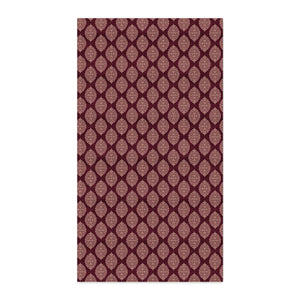 Damask Burgundy Spun Polyester Fabric by the Yard — Classic Floral Upholstery & Dressmaking Textile