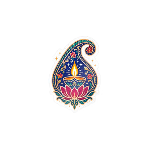 Paisley diya lotus kiss-cut vinyl decal - home decor decals