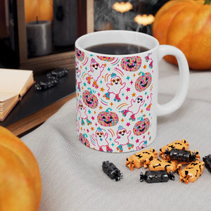 Colorful disco unicorn ceramic mug - mugs