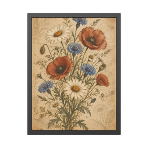 Framed paper poster – vintage wildflower botanical floral wall art - posters