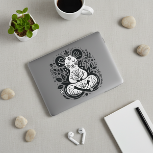Zen Cat MacBook Case — Matte Protective Laptop Cover with Meditation Cat Design