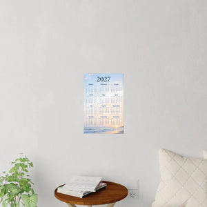 Month lettering over dusk blue on the DipaliZ beach sunset calendar decal