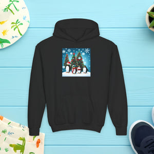 Christmas Snowman, Youth Heavy Blend Hooded Sweatshirt