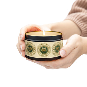 Mandala Floral Tin Candle