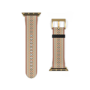 Boho Geo Pattern Watch Band — Beige Aztec Strap for Apple Watch