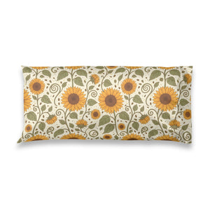 Sunflower Satin Pillowcase — Floral Body Pillowcase for Bedroom Decor & Hair Care