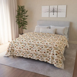 Autumn Leaves Sherpa Blanket — Cozy Fall Fleece Throw