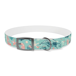 Sea Life Dog Collar — Aqua Fish & Coral Pattern for Pets
