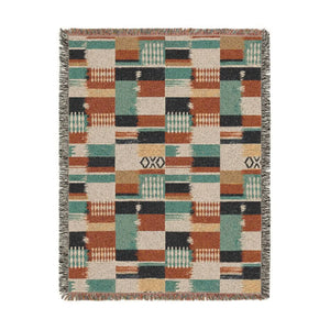 Pattern detail from the DipaliZ southwestern patchwork woven blanket