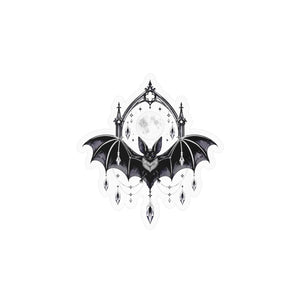 Gothic bat moon kiss-cut vinyl decal - home decor decals