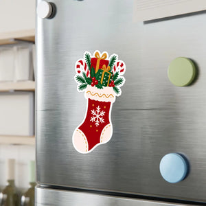 Christmas stocking kiss-cut vinyl decal - home decor decals