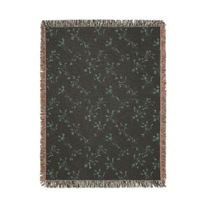 Woven Blanket — Reversible Cozy Throw with Neutral Floral & Speckled Night Sides