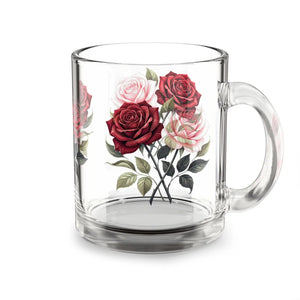 Handle and rim of the DipaliZ 10 ounce vintage rose glass mug
