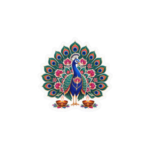 Peacock mandala kiss-cut vinyl decal - home decor decals