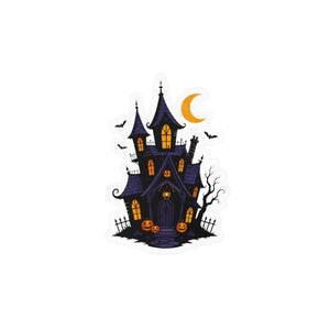 Haunted halloween castle kiss-cut vinyl decal - home decor decals