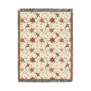 Boho Floral Woven Blanket – Cozy Southwestern Throw for Living Room & Bedspread