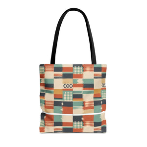 Aztec Patchwork Tote Bag – Boho Geometric All-Over Print Tote