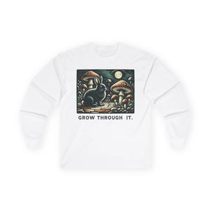 Grow through it mushroom long sleeve tee - t-shirts