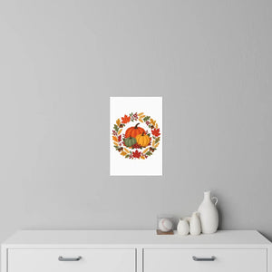 Autumn harvest pumpkin wreath wall decal - decals