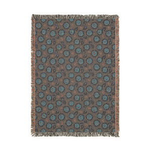 Boho Floral Woven Blanket